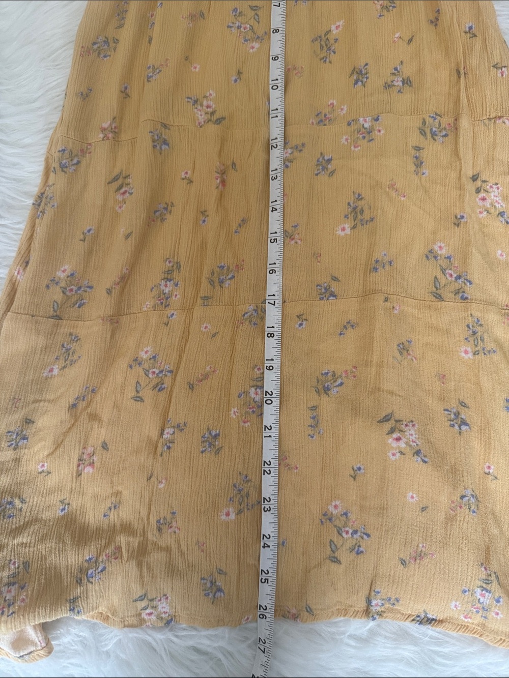 Pink Rose Yellow Floral Tiered Mini Dress Size Small Boho Cottagecore - Picture 6 of 7